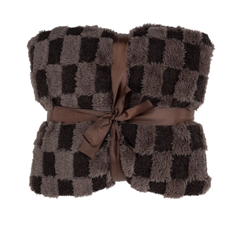 Pleds mink chess 150x200cm brūns