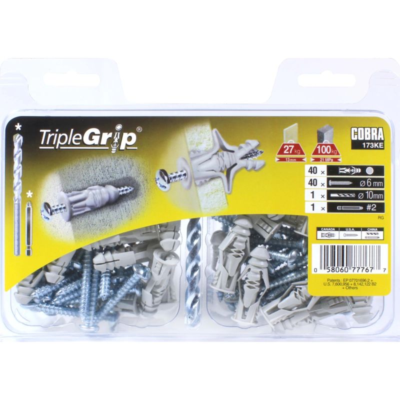 Dībelis ģipšk. 6x39 mm plastm. 40 gab.