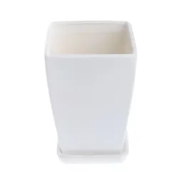 Puķu pods Papartis, keramika, 18.5 cm x 18.5 cm, balta krās.