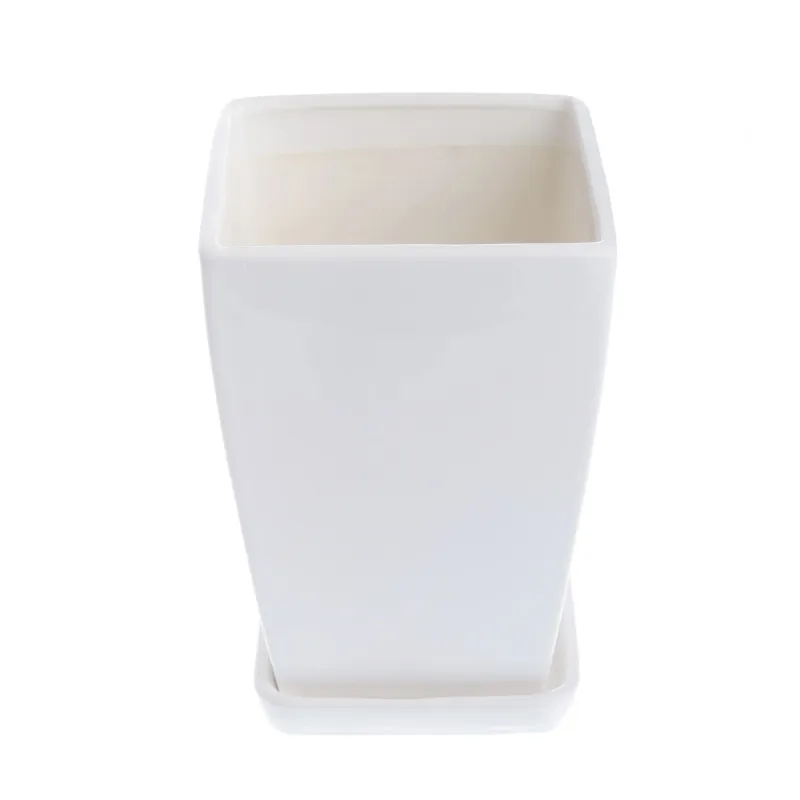 Puķu pods Papartis, keramika, 18.5 cm x 18.5 cm, balta krās.