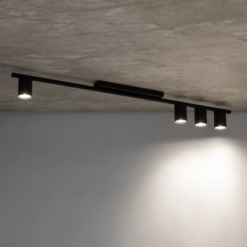 Lampa griestu logan gu10 4x10w melna