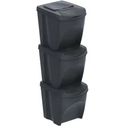 Уличный мусорный бак Prosperplast Sortibox, черный, 25 л