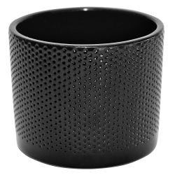 Ker puķu pods walec kropki d17 melns