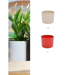 Keram.puķu pods walec structur d13 beige