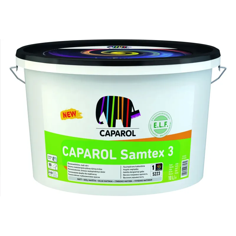 Griestu krāsas Caparol SAMTEX 3 ELF B1, balta krās., 15 l