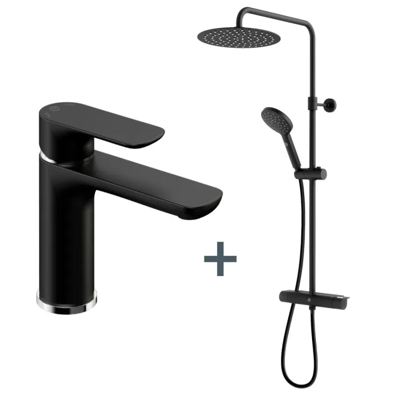 Dušas komplekts ar maisītāju Gustavsberg, melna