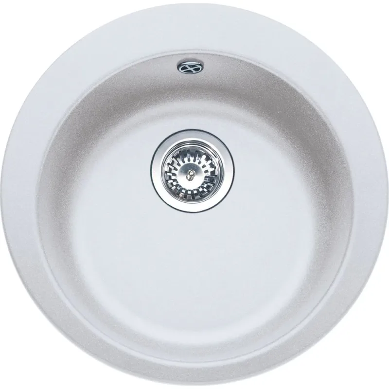 Virtuves izlietne Franke Single 114.0463.691, tektonīts, 50 cm x 50 cm x 14.5 cm, balta krās.