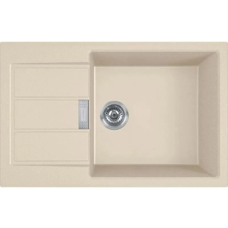 Virtuves izlietne Franke Sirius 2 S2D 611-78 XL, tektonīts, 78 cm x 50 cm x 20 cm, krēmkrāsa