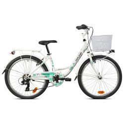 Velosipēds pilsētas Outliner, 24 , balta-zaļa-rozā