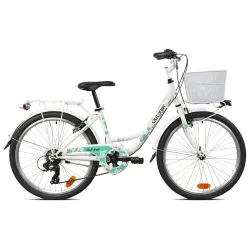 Velosipēds pilsētas Outliner, 24 , balta-zaļa-rozā