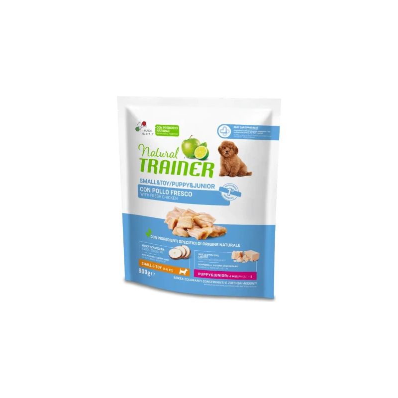 NATURAL TRAINER REGULAR MINI PUPPY-JUNIOR CHICKEN 0.8 KG - Pilnvērtīga un sabalansēta barība mazo un ļoti mazo šķirņu kucēniem