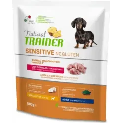 Nt dog sensitive no gluten adult mini rabbit 800 g - pilnvērtīga bez glutēna ar truša gaļu un pilngraudu graudaugiem mazu-ļoti