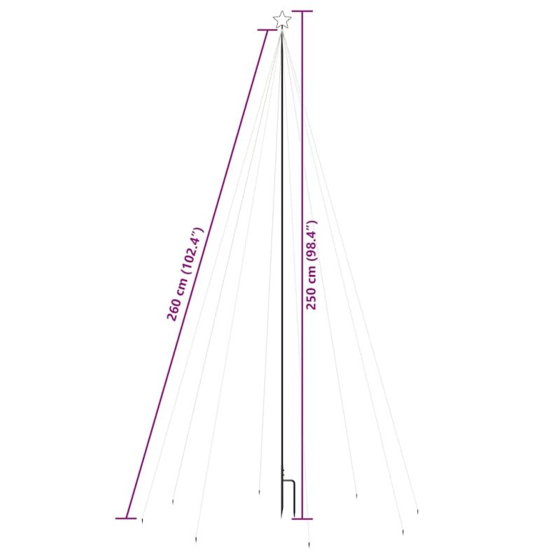 vidaXL Ziemassvētku LED koka gaismiņas, 400 LED, 2,5 m