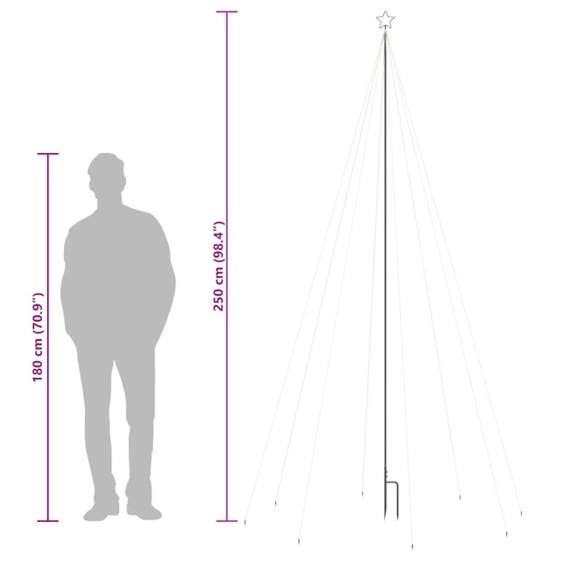 vidaXL Ziemassvētku LED koka gaismiņas, 400 LED, 2,5 m