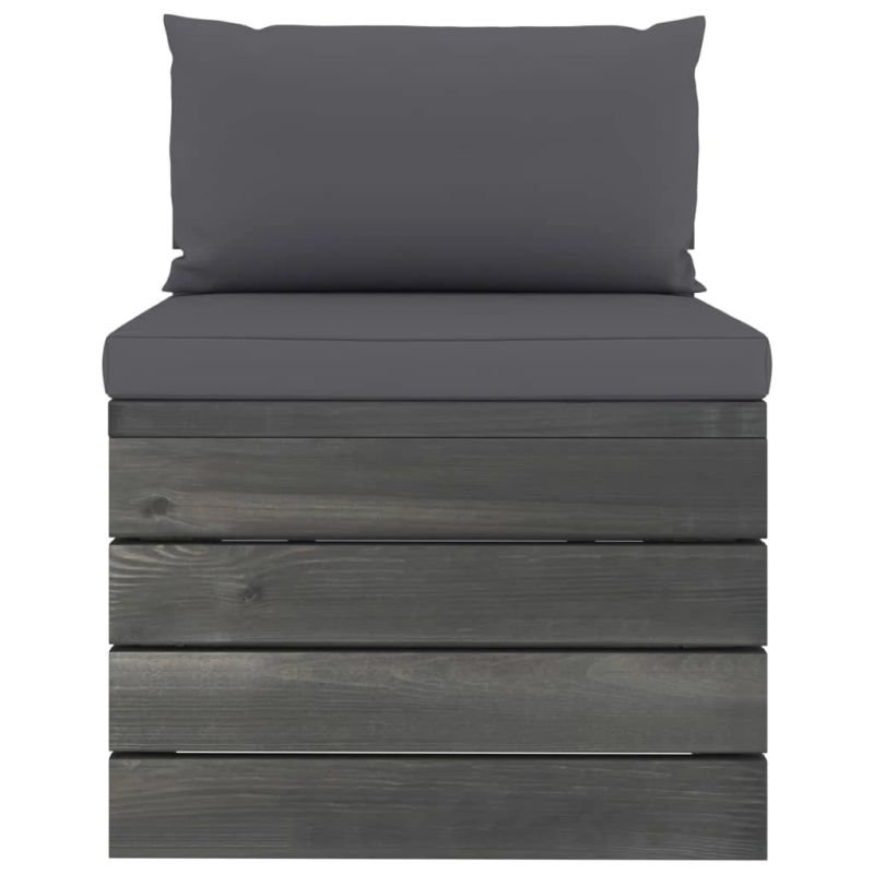 vidaXL 2-daļīgs dārza palešu mēbeļu komplekts ar matračiem, priede