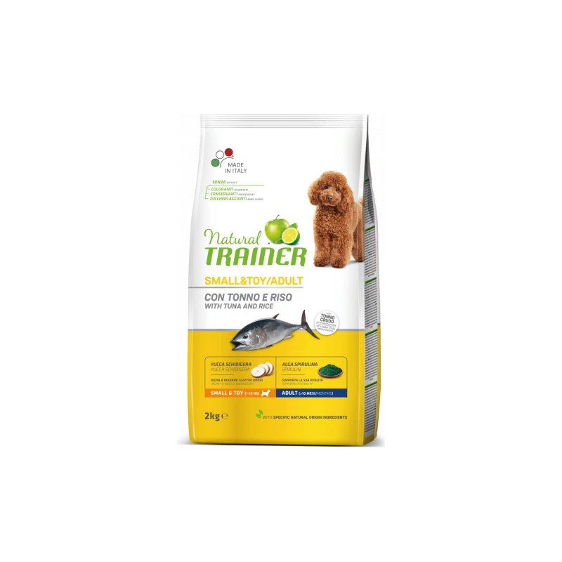 NT DOG REGULAR MINI SMALL&TOY ADULT TUNA&RICE 2KG - Pilnvertīga barība ar tunci un rīsiem pieaugušiem mazo un ļoti mazo šķirņu
