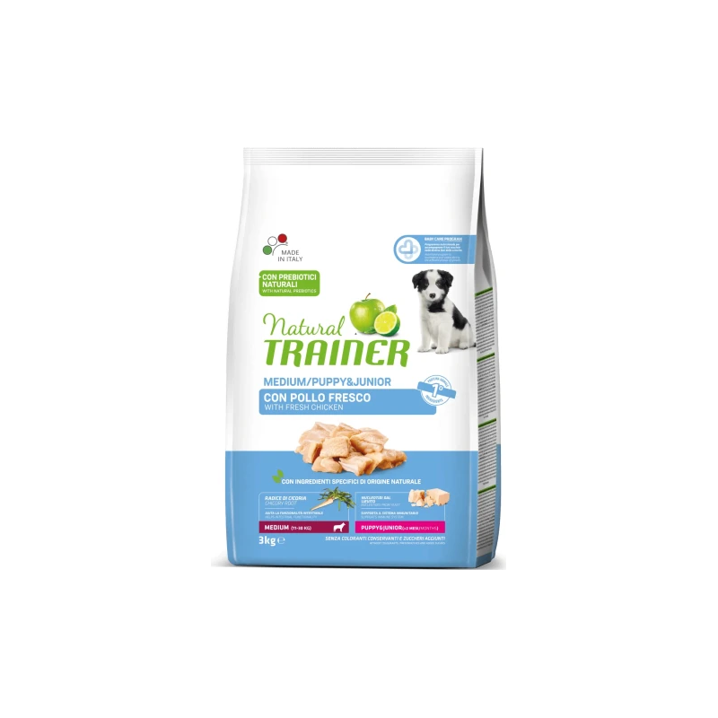 NT REGULAR MEDIUM PUPPY&JUNIOR CHICKEN 3 KG - Pilnvērtīga un sabalansēta barība ar vistu vidējo šķirņu kucēniem