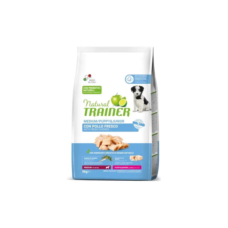 NT REGULAR MEDIUM PUPPY&JUNIOR CHICKEN 3 KG - Pilnvērtīga un sabalansēta barība ar vistu vidējo šķirņu kucēniem