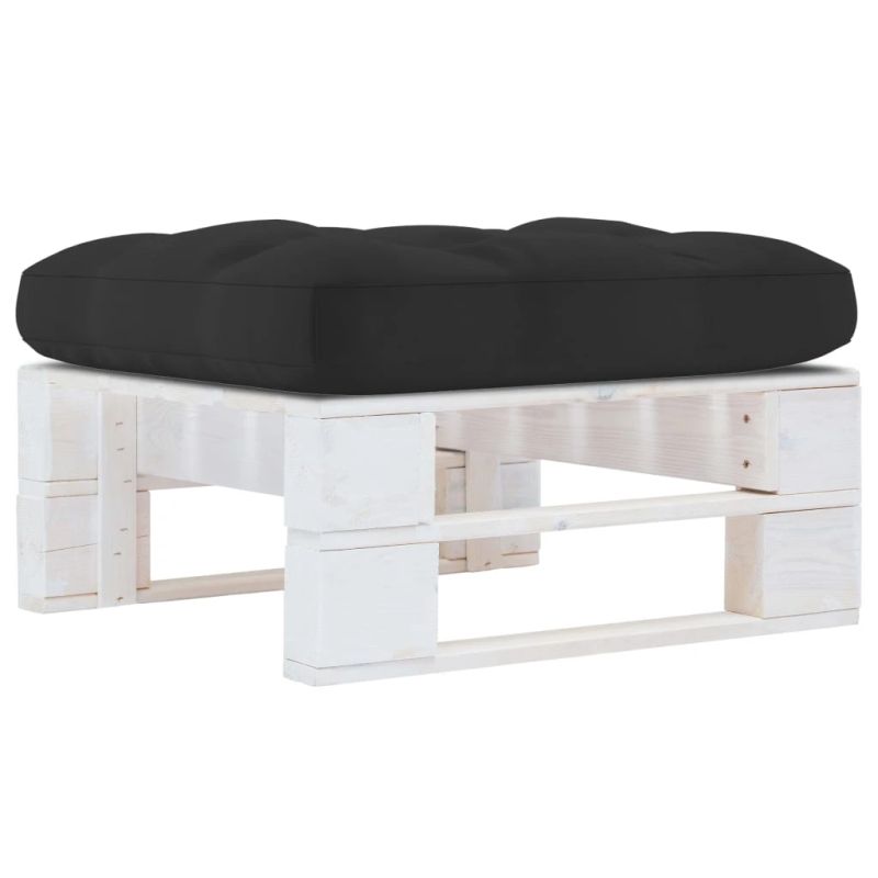 vidaXL dārza palešu soliņš, balts, impregnēts priedes koks