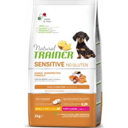 NT DOG SENSITIVE NO GLUTEN PUPPY&JUNIOR SMALL&T SALMON 800G - pilnvertīga bezglutēna sausā barība ar lasi mazo šķirņu kucēniem
