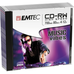 Emtec CD-RW 700MB 4-12x Music Vibes 5 pcs