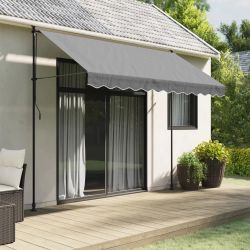 vidaXL nojumes jumta maliņa, pelēkas svītras, 3 m