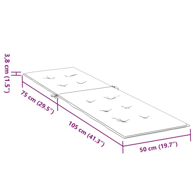 vidaXL atpūtas krēsla matracis, gaiši pelēks, ,75+105, x 50 x 4 cm, audums