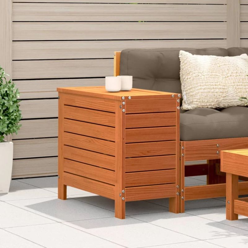 vidaXL dārza kājsoliņš, vaska brūnas, 62x31,5x52 cm, priedes koks