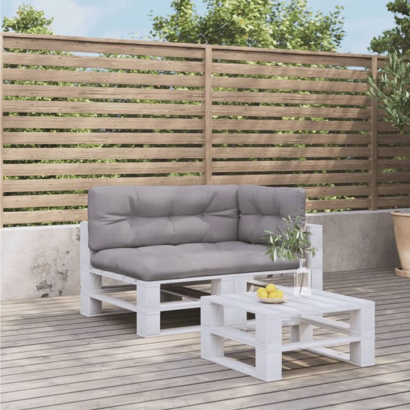 vidaXL Palečių pagalvėlės, 3vnt., pilkos spalvos, audinys