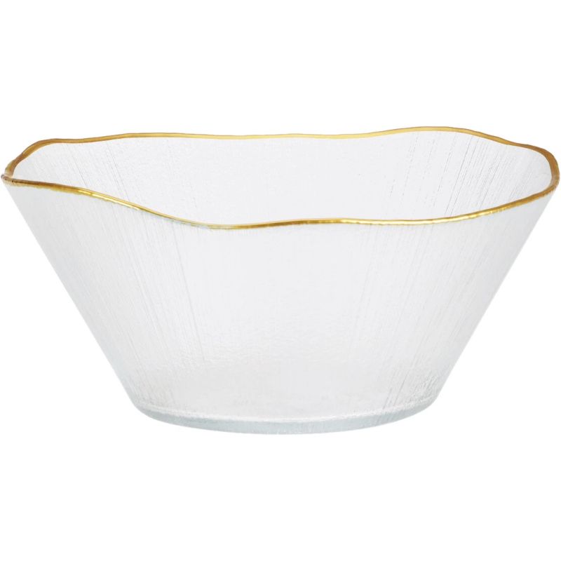 Bļoda stikla diam. 21cm zelta apmale