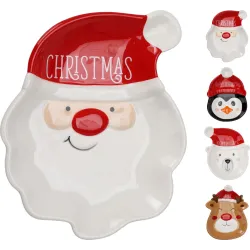 Ziemassvētku šķīvis deserta-servēšanas, 18.5 cm x 16 cm x 2.9 cm, ,krāsa-dizains tiek izvēlēts nejauši,