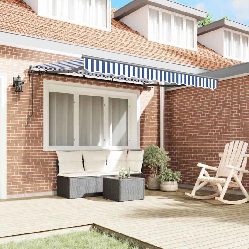 vidaXL Izvelkams jumtiņš Zila 300 x 200 cm audums