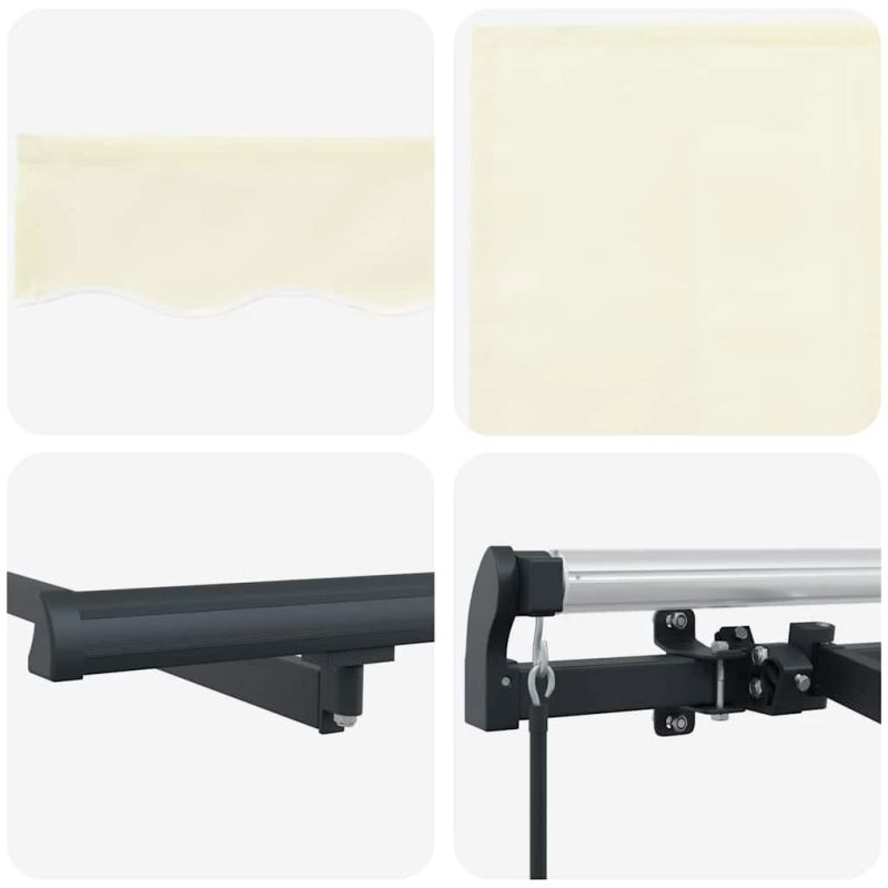 vidaXL Izvelkams jumtiņš Krēmkrāsa 300 x 200 cm audums