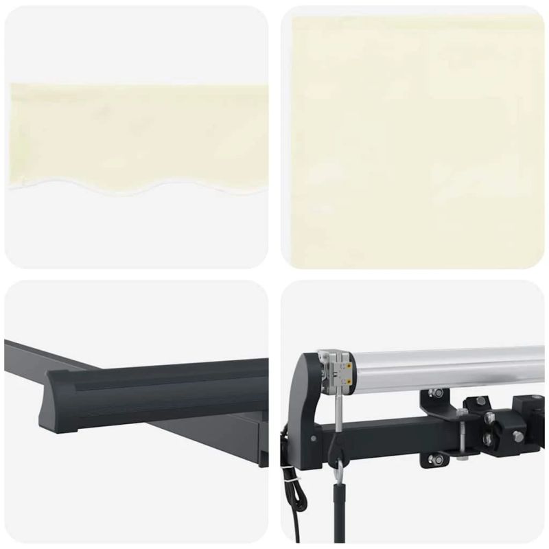 vidaXL Izvelkams jumtiņš Krēmkrāsa 300 x 200 cm audums