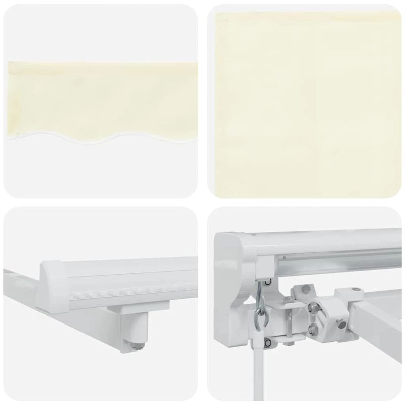 vidaXL Izvelkams jumtiņš Krēmkrāsa 300 x 200 cm audums