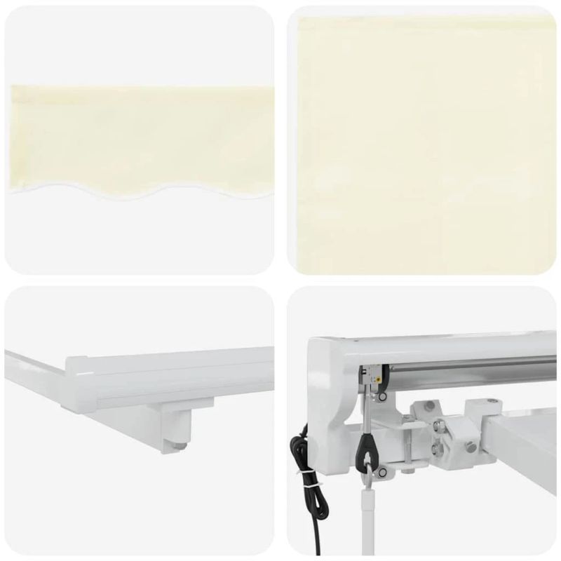 vidaXL Izvelkams jumtiņš Krēmkrāsa 300 x 200 cm