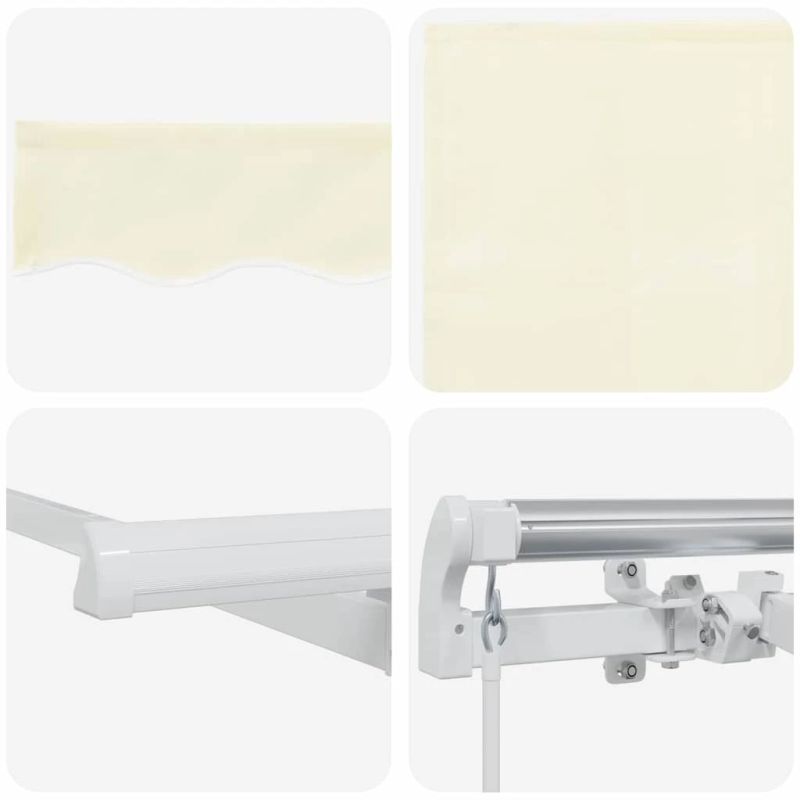 vidaXL Izvelkams jumtiņš Krēmkrāsa 300 x 200 cm