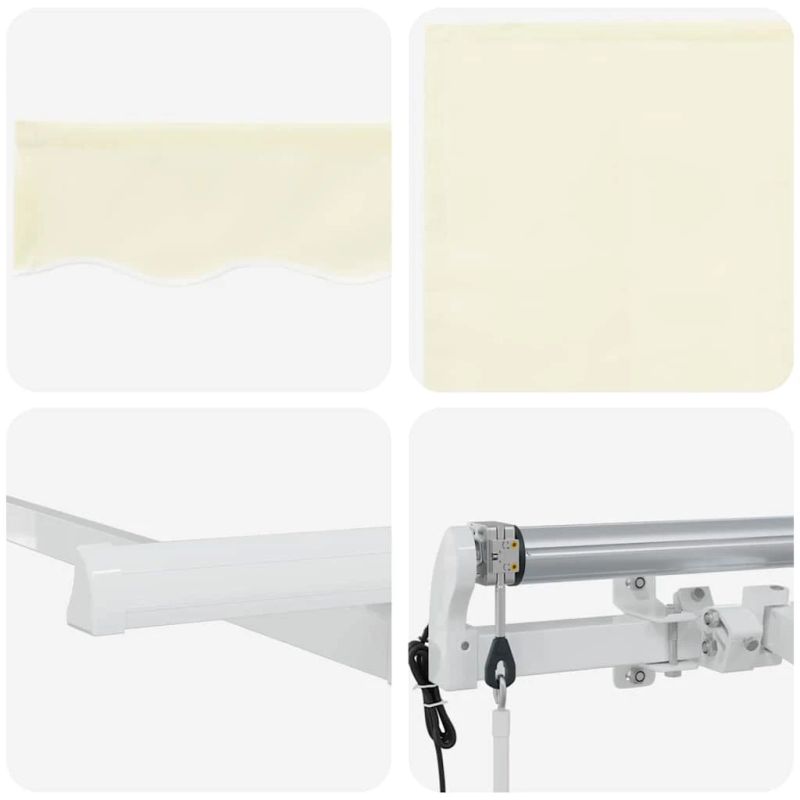 vidaXL Izvelkams jumtiņš Krēmkrāsa 300 x 200 cm