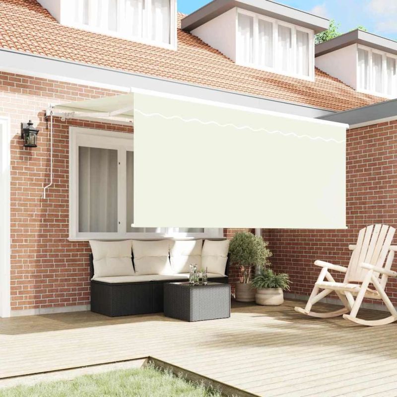 vidaXL Izvelkams jumtiņš Krēmkrāsa 300 x 200 cm