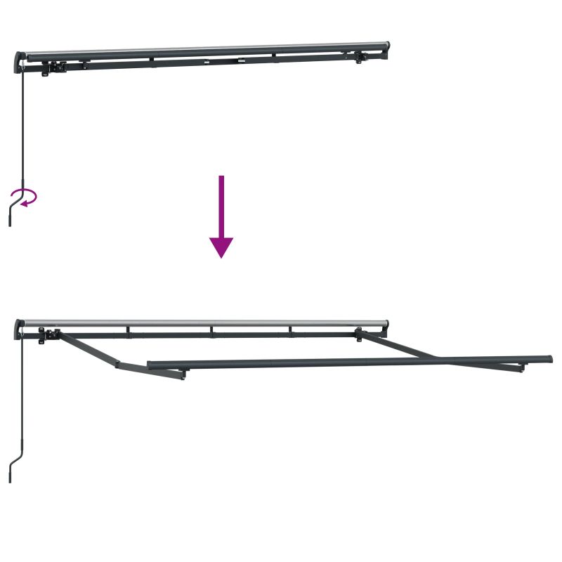 vidaXL Izvelkams jumtiņš Dzeltena 300 x 200 cm audums