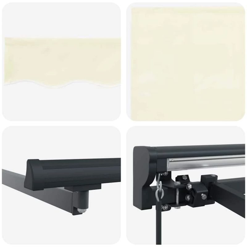 vidaXL Izvelkams jumtiņš Krēmkrāsa 350 x 250 cm