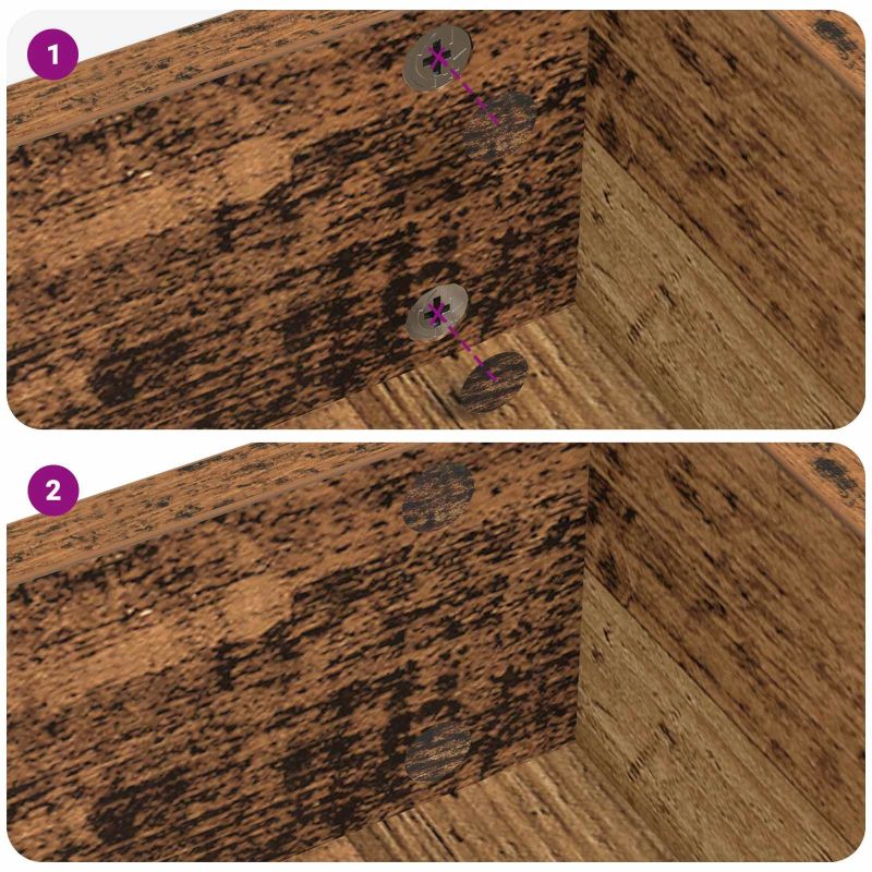 vidaXL Līmējošs skrūvju vāks 12 pcs Vecs koks DIA 20 x 0,5 mm