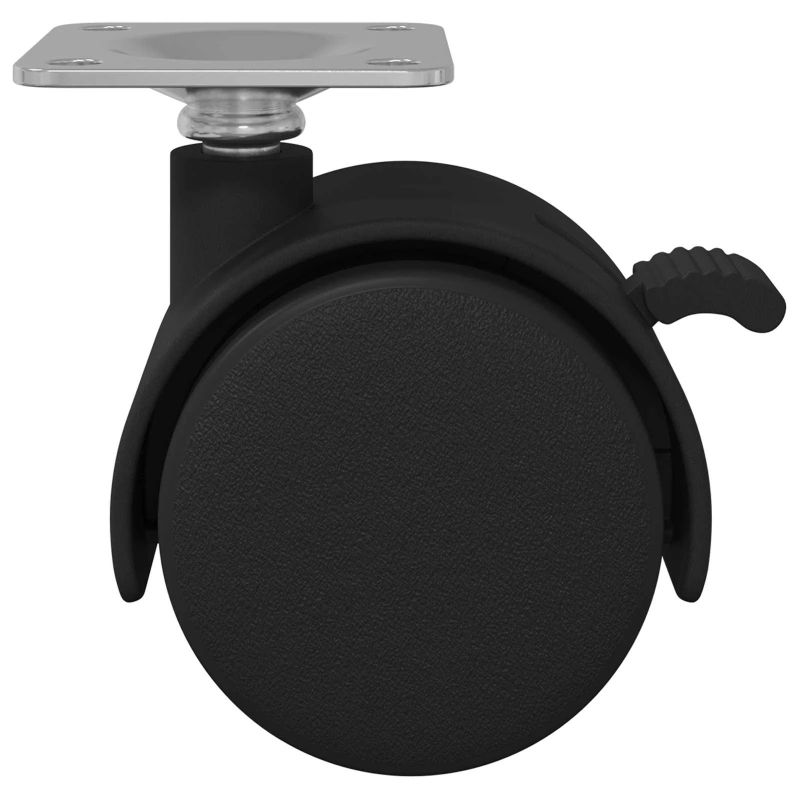 vidaXL Ritenis 2 pcs Melna 39,5 x 39,5 x 37,8 mm