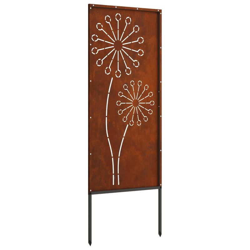 vidaXL Dārza privātuma ekrāns Rūsa 50 x 140 cm Novecināts tērauds