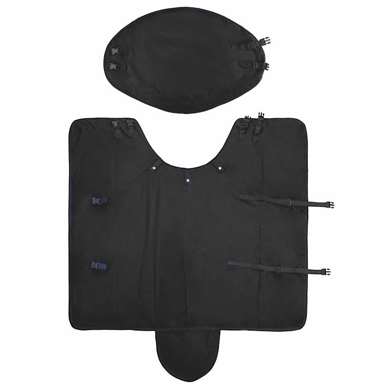 vidaXL Zirgu sega Tumši zaļa un melna 165 cm Poliesters