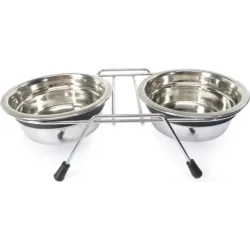 Camon Штатив для мисок SILENTс 2 x 800 мл мисками из нержавеющей стали