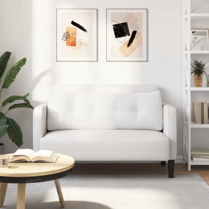 vidaXL Atpakaļ spilvens Balts 140 x 24 x 50 cm audums