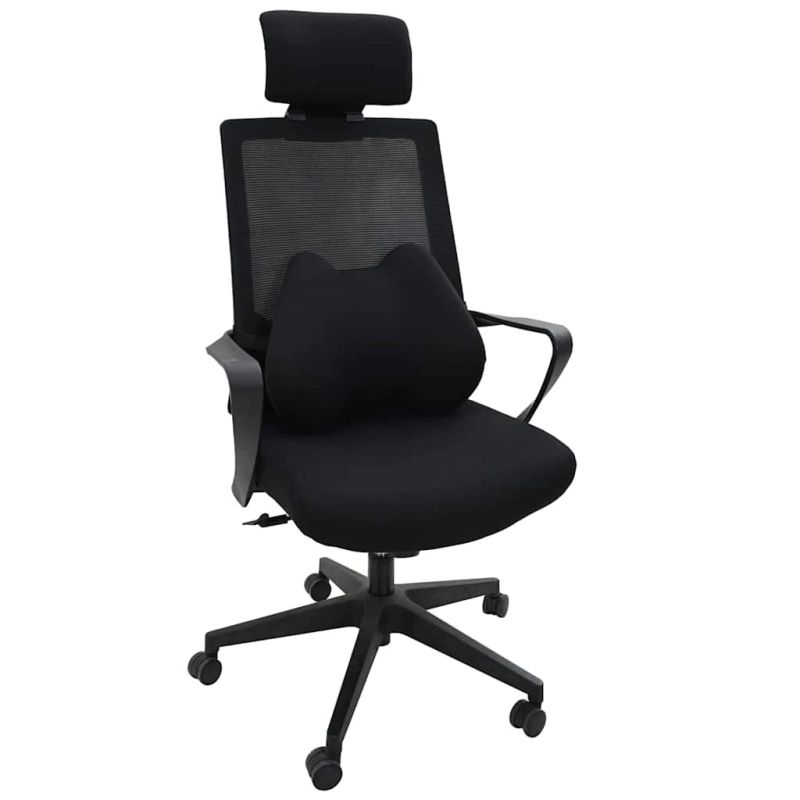 vidaXL Spilvens ar spilvenu Melna 42 x 32 x 14 cm Poliesters