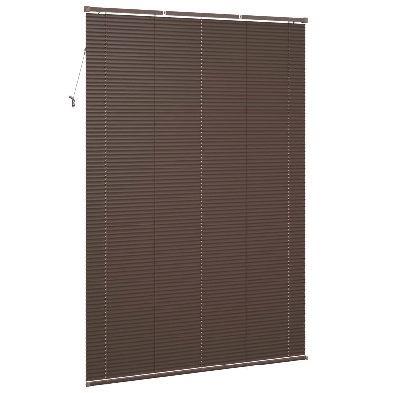 vidaXL Venēcijas žalūzija Tumši brūna ar rakstu 213 x 140 cm PVC