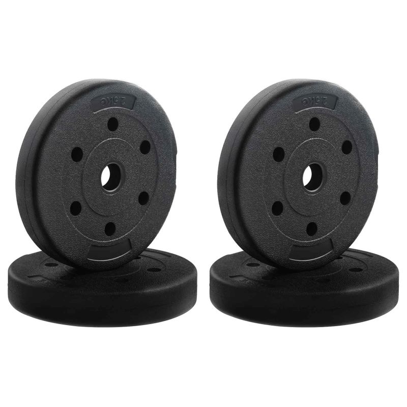 vidaXL 2-in-1 hanteles komplekts Melns un sarkans 121 x 19,5 x 19,5 cm